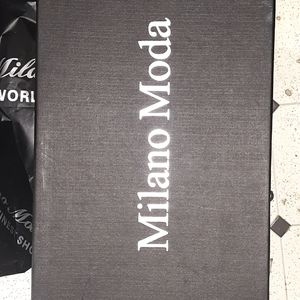 Milano moda black dress shoes